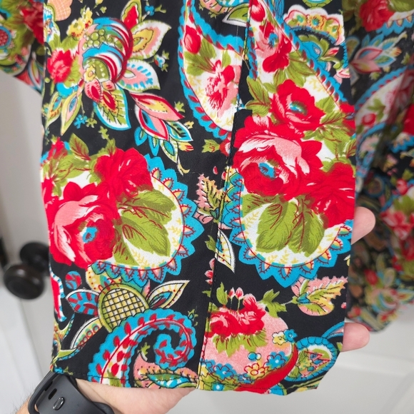 COTTON CANDY Floral Paisley Kimono, Vibrant Colors, Oversized Fit, XL XXL - Picture 5 of 12